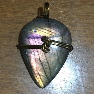 Purple and pink labradorite pendant